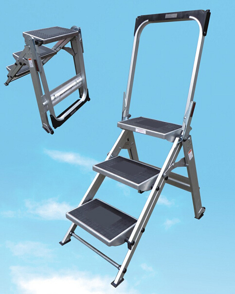 铝合金工业级重型宽踏板安全梯
