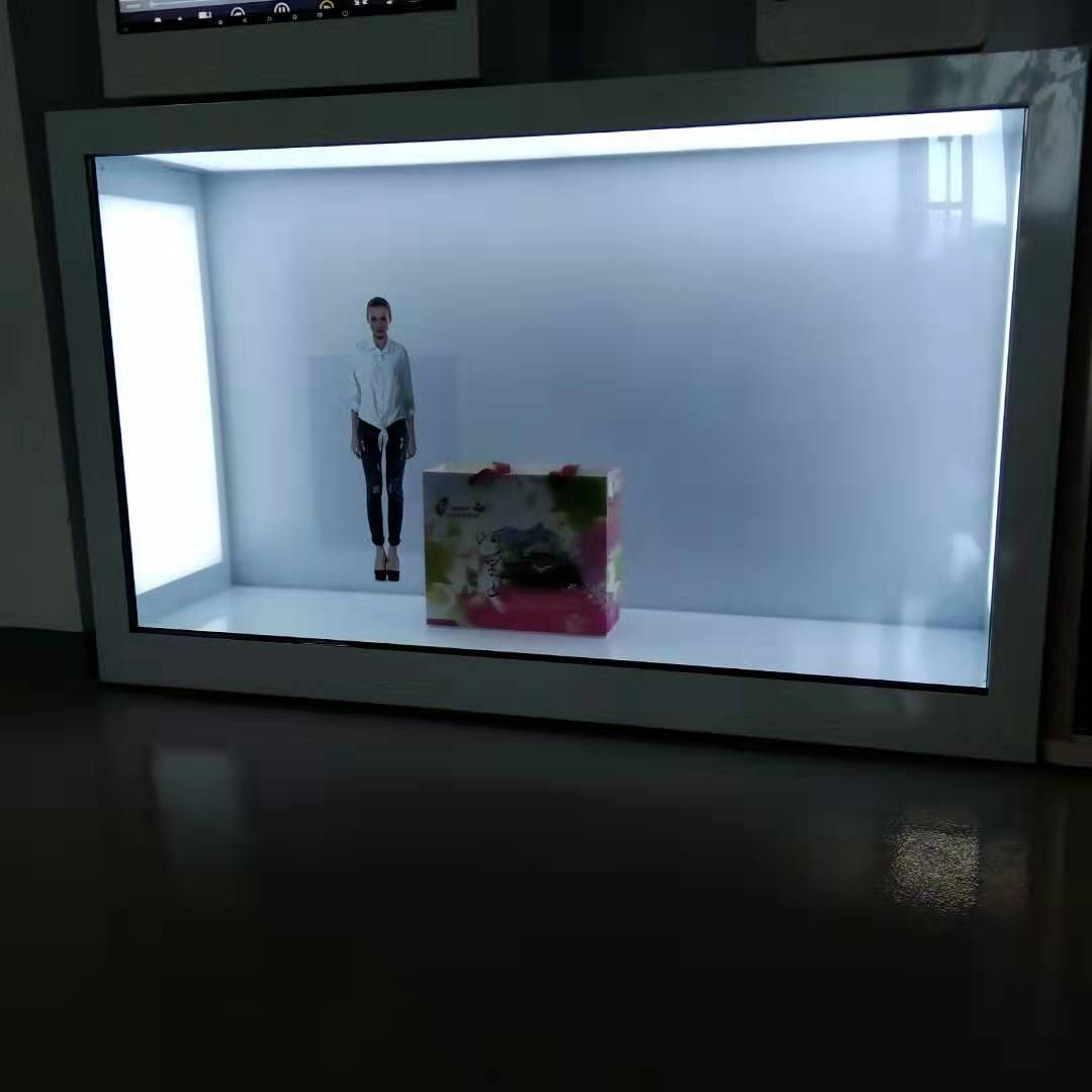 东莞市惠华电子厂家直销55寸透明液晶显示展示柜
