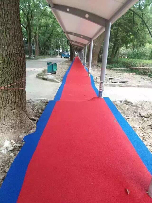 杭州小区健身走廊塑胶地坪施工承建
