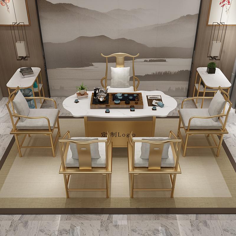 大理石茶桌椅组合简约现代新中式