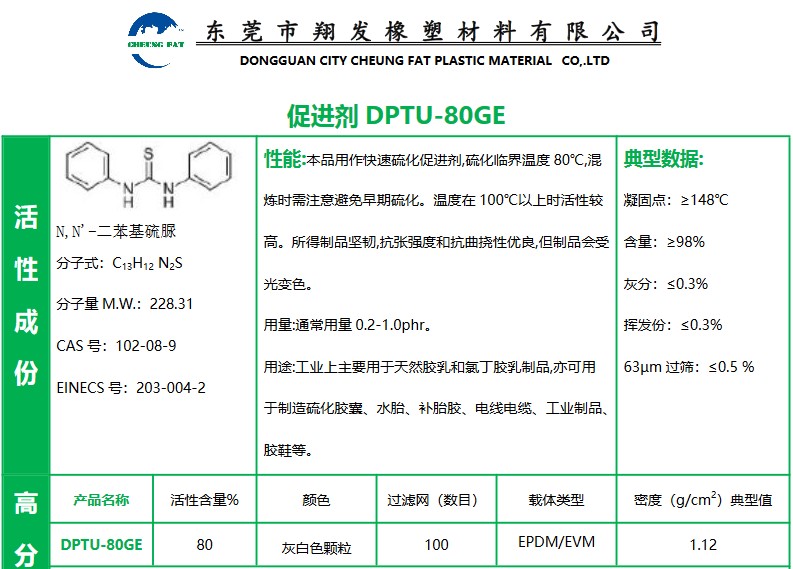 东莞 中山 江门  珠海 广州 广东 山东  厂家直销 总代批发 促进剂DPTU-80GE价格 专业