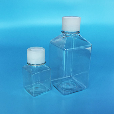 上海晶安无菌方形血清瓶 试剂分装无菌pete瓶厂家 无菌检测培养基方形瓶带刻度