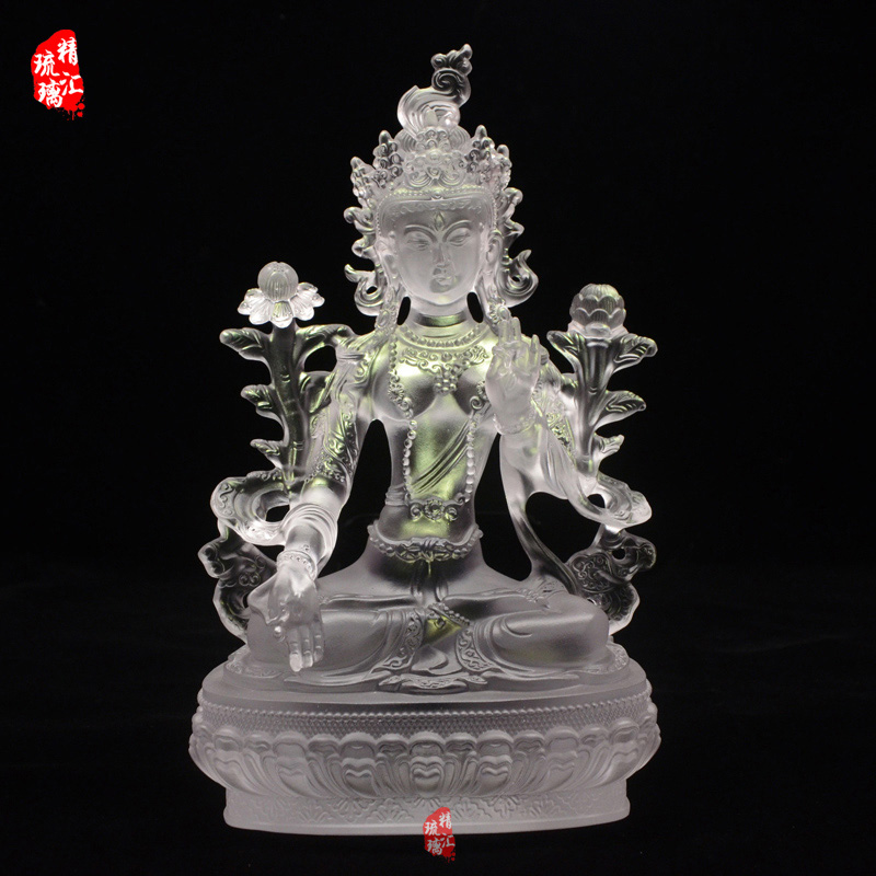 供应21公分高琉璃白度母佛像 北京琉璃白度母厂家 河南白度母菩萨佛像