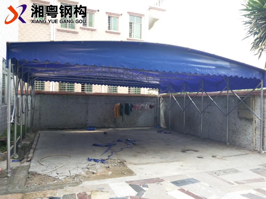 广东广州镀锌钢管伸缩雨棚夜市大排档户外推拉篷怎么定做