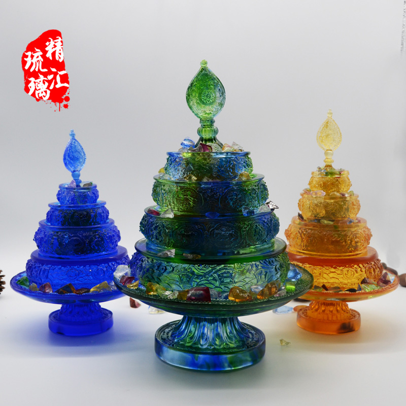 北京琉璃曼茶罗定做制作，古法琉璃曼扎盘批发，琉璃佛教用品批发商