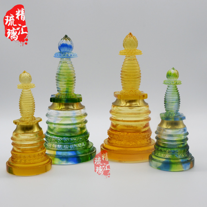 上海琉璃八吉祥宝塔，嘎当塔佛教用品批发，广州琉璃佛像厂