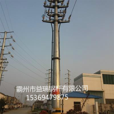 新型镀锌13米电力钢管杆 10kv-35kv耐张钢管杆