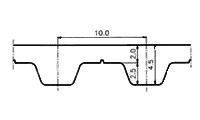 SYNCHROFLEX同步带(sfx)T2.5/T2.5-DL标准规格，宽度:4.6.10