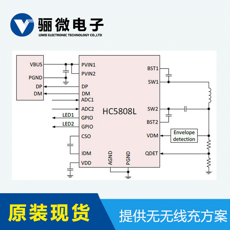高性能HC5808L 10W无线充SoC方案