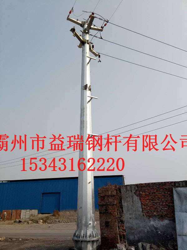 包头市电力线路12米耐张钢杆 10kv35kv耐张钢杆