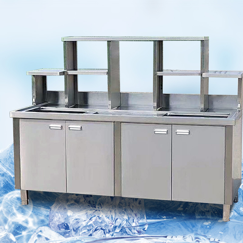 深圳奶茶店设备冷藏冷冻工作台奶茶操作台冰柜厂家