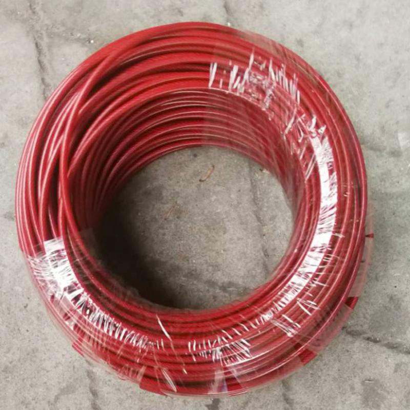 316L两头加工端子不锈钢丝绳厂家 红色包塑钢丝绳现货
