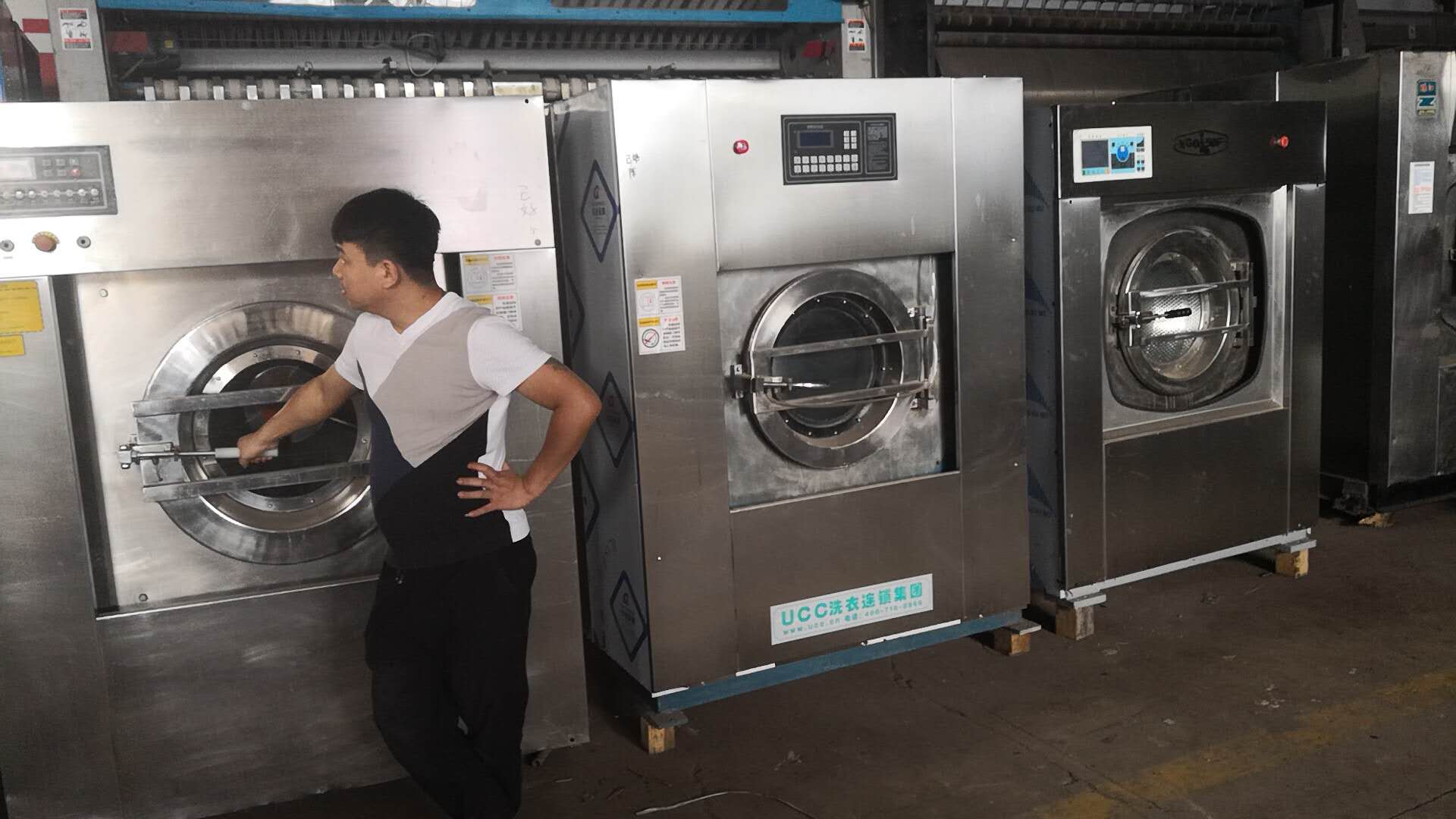 牡丹江二手海狮100公斤水洗机价格卖二手航星三辊烫平机 