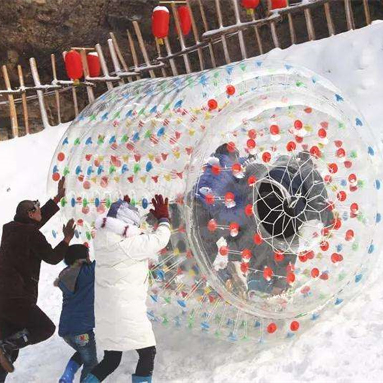 雪地游乐设备滚筒悠波球TPU加厚材质儿童戏雪设备