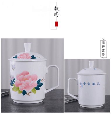 景德镇陶瓷手绘茶杯手绘青花瓷全手工老板杯办公茶杯