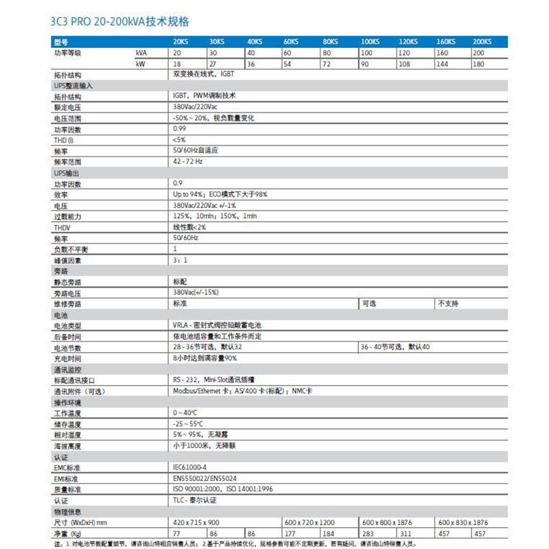 山特ups电源城堡系列3c10k单进单出 在线式零转换