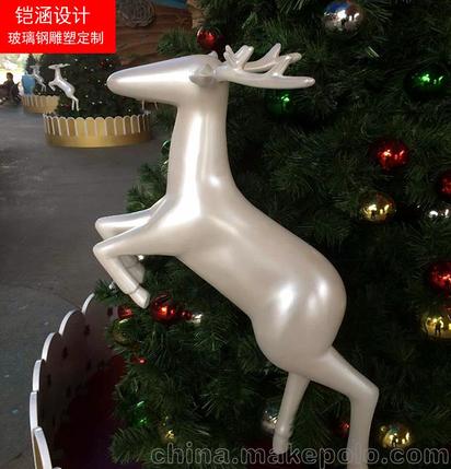 麋鹿雕塑 玻璃钢圣诞雕塑 圣诞装饰布置 圣诞商场美陈雕塑