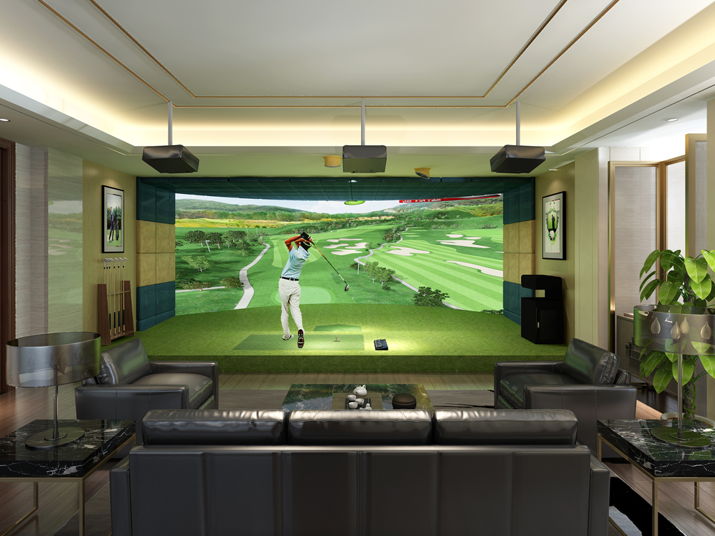 【定制】室内高尔夫模拟器设备4K高清电子软件韩国正版3D球场系统