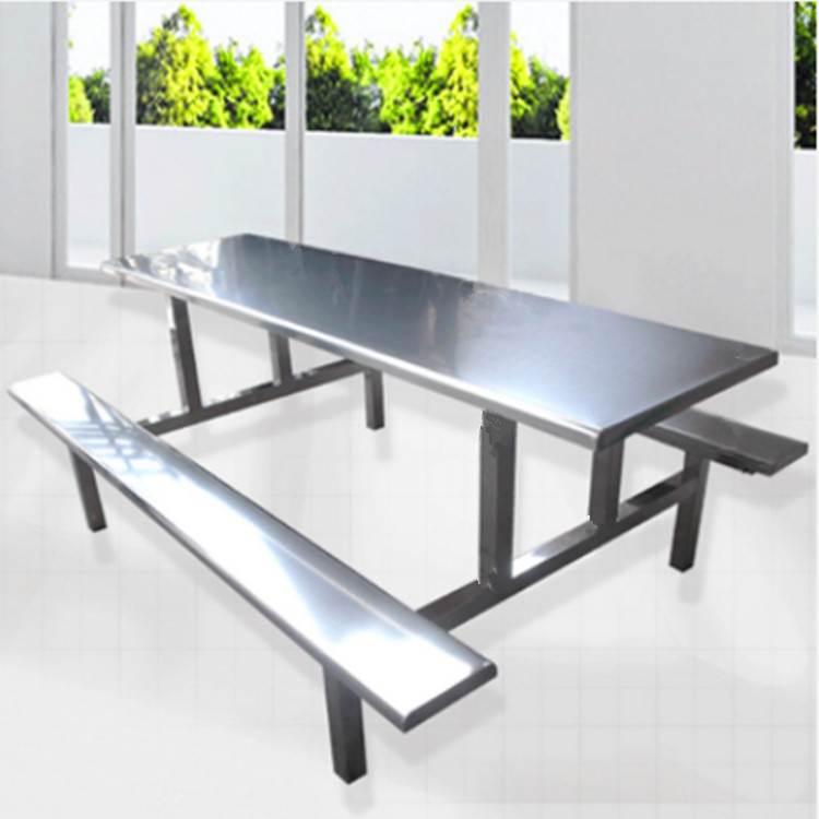 不锈钢食堂餐桌椅 实用不锈钢8人餐桌椅 康胜厂家直销