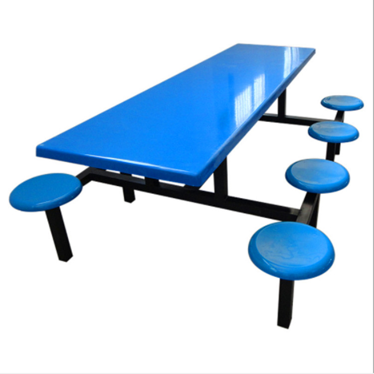 康胜直销8人位连体餐桌椅-美观实用食堂连体餐桌椅尺寸