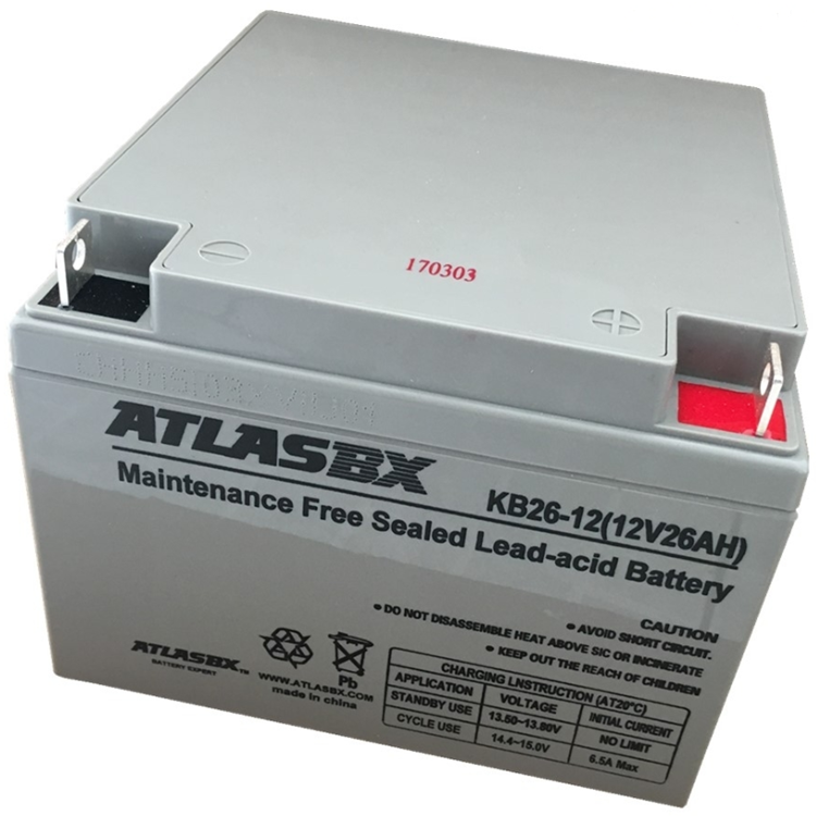 ATLASBX蓄电池KB26-12 12V26AH工厂正品实拍