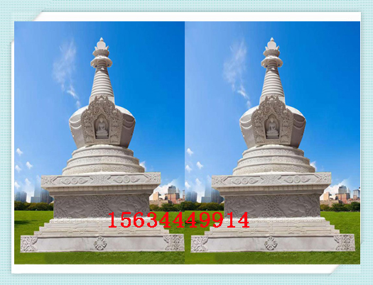 汉白玉藏式佛塔加工厂 石材雕刻西藏喇叭塔价格