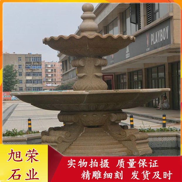 惠安源头厂家供应石雕水钵 小区入口水景石雕喷泉雕塑