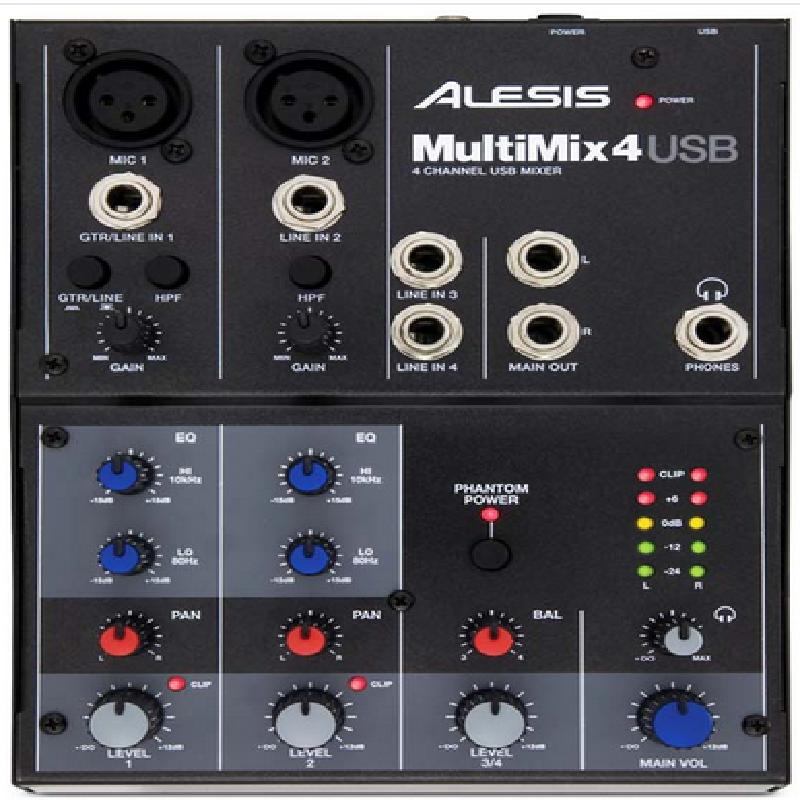 ALESIS MULTIMIX 4 USB 带效果器usb调音台供应商